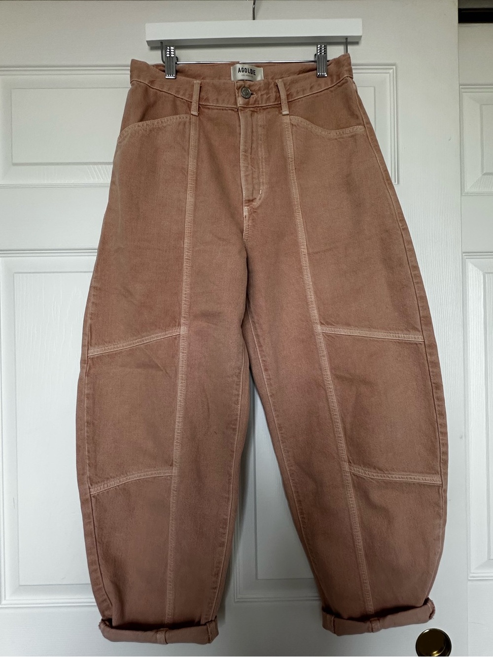 Agolde Mara High-Waist Jeans in Soft Pink